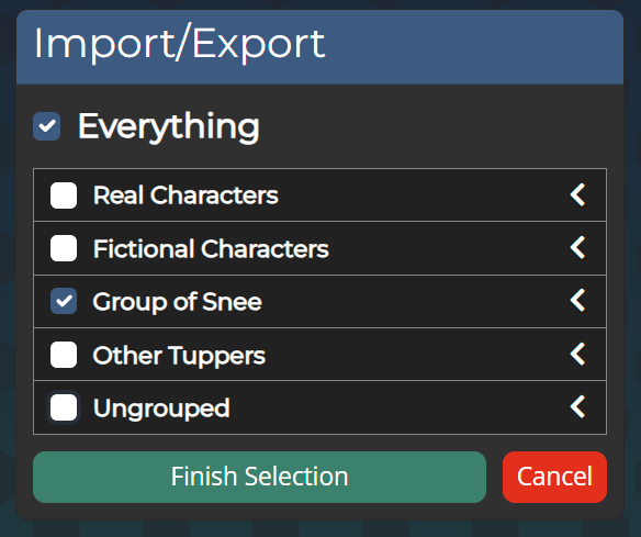 Import/export page